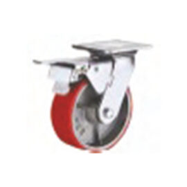 Industrial Wheel Red PU Swivel with Brake